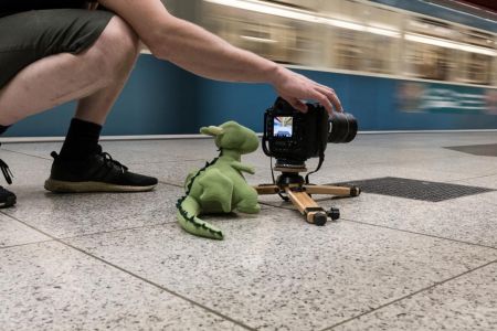 Roloc bei Stadtwanderung im U-Bahnhof